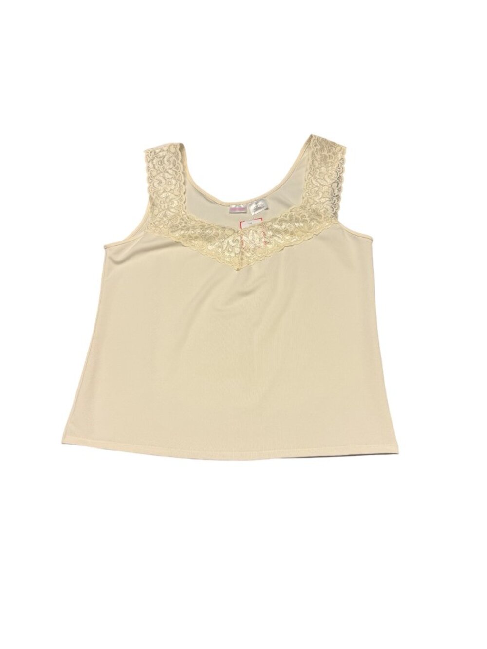 Vintage Enchanting Y2K Ivory Lace Trim Tank Top Camisole Size Large